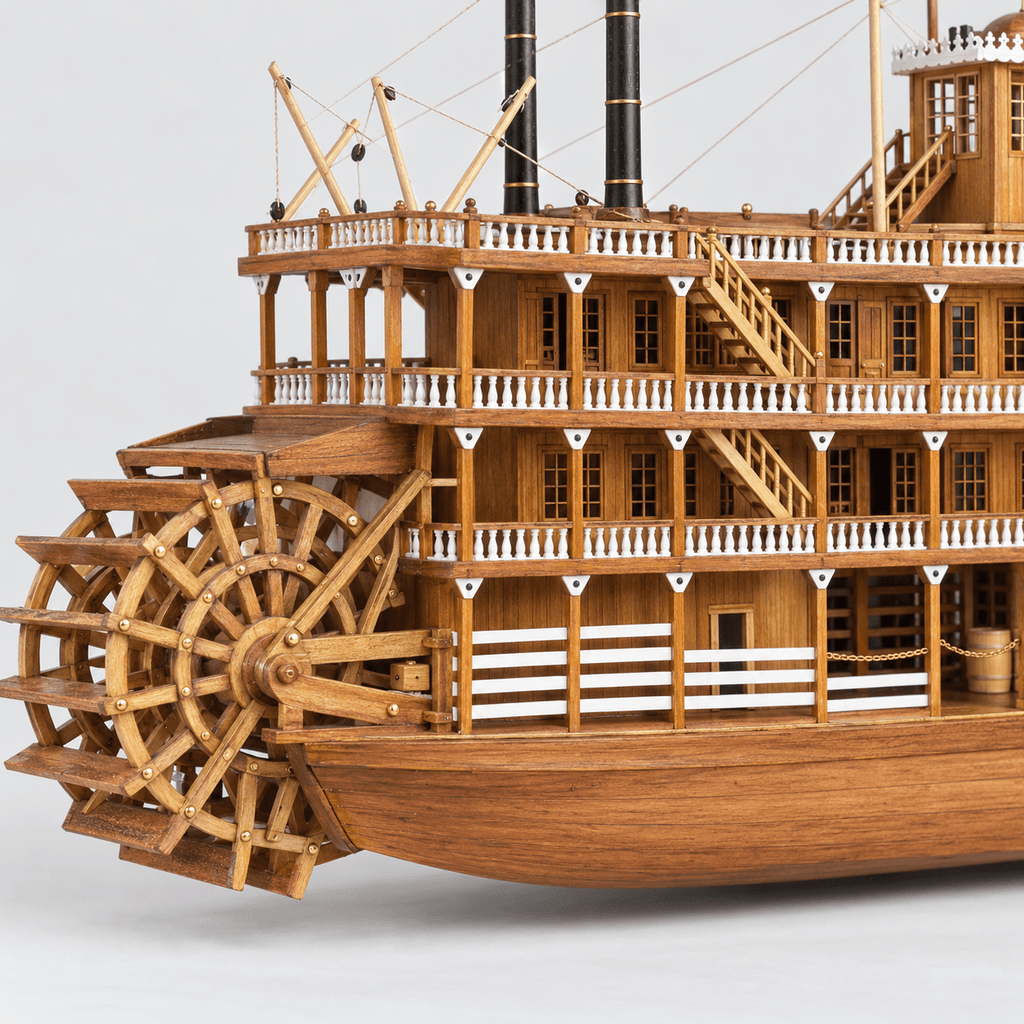 Mississippi 1870 Paddle Steamer Wooden Model Kit – Premium 54 cm - Ocean Relic Studio