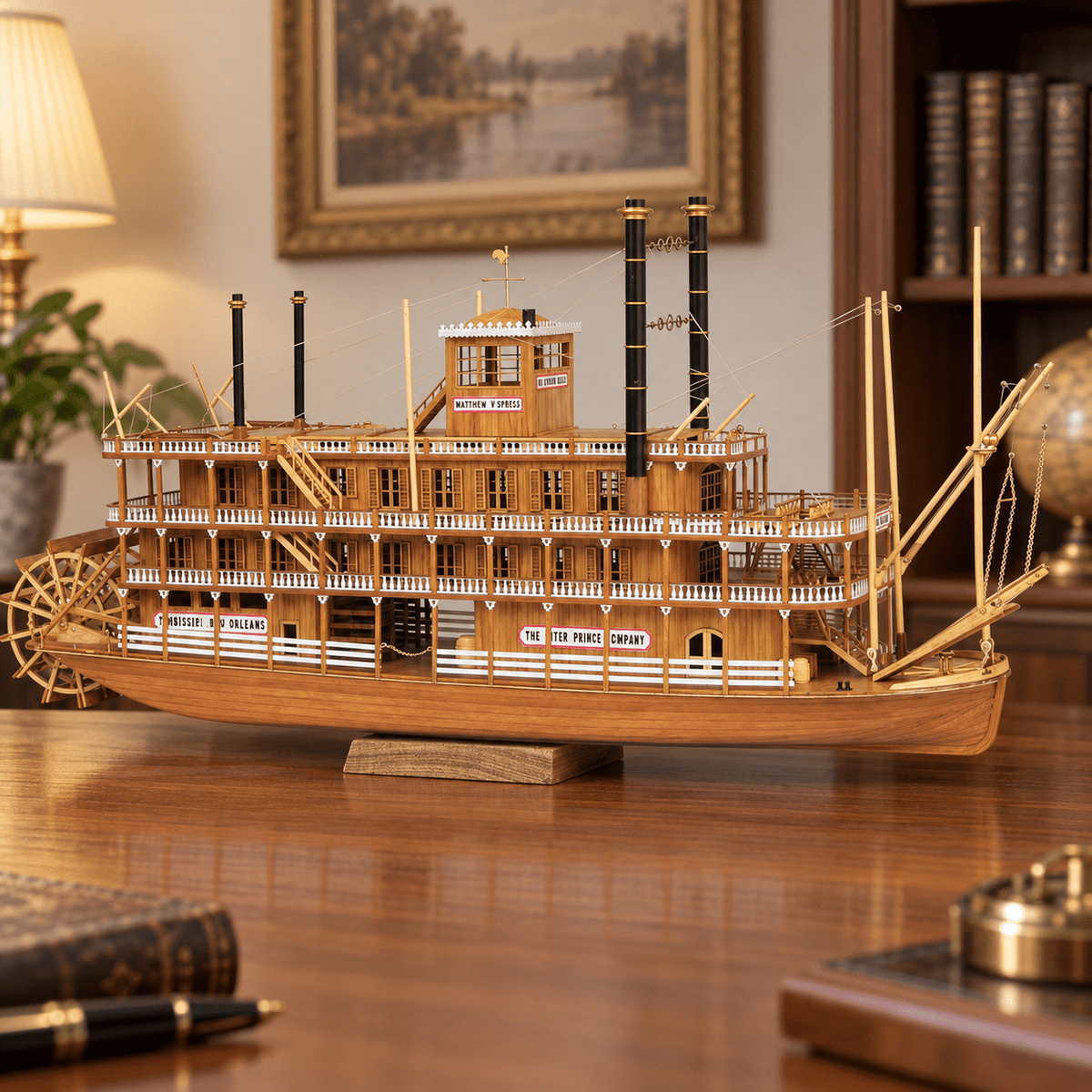 Mississippi 1870 Paddle Steamer Wooden Model Kit – Premium 54 cm - Ocean Relic Studio