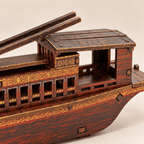 Nanhu Red Boat Wooden Ship Model – Classic 22 cm - Ocean Relic Studio