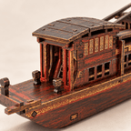 Nanhu Red Boat Wooden Ship Model – Classic 22 cm - Ocean Relic Studio