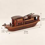 Nanhu Red Boat Wooden Ship Model – Classic 22 cm - Ocean Relic Studio