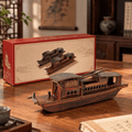Nanhu Red Boat Wooden Ship Model – Classic 22 cm - Ocean Relic Studio