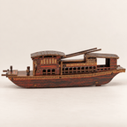 Nanhu Red Boat Wooden Ship Model – Classic 22 cm - Ocean Relic Studio