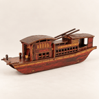 Nanhu Red Boat Wooden Ship Model – Classic 38 cm - Ocean Relic Studio