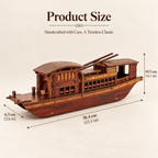 Nanhu Red Boat Wooden Ship Model – Classic 38 cm - Ocean Relic Studio