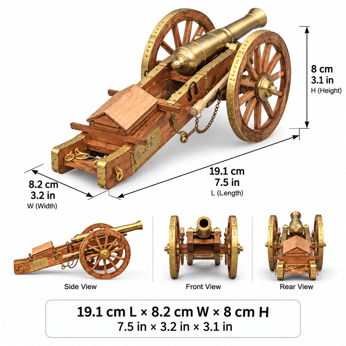 Napoleonic Field Cannon Wooden Model Kit – 1:20 Scale - Ocean Relic Studio