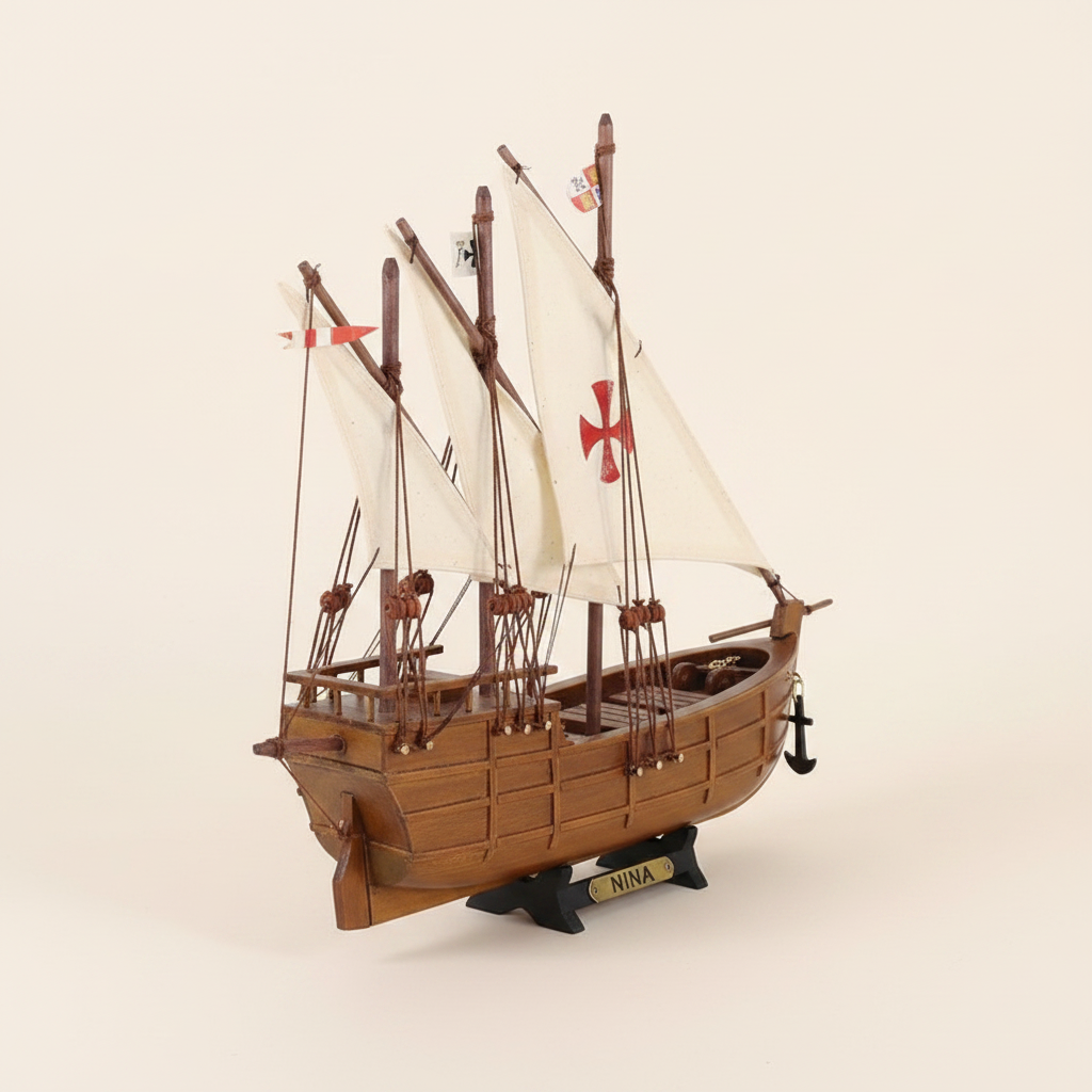 Mô hình tàu gỗ Niña – Tàu buồm Caravel của Columbus năm 1492  