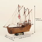 Mô hình tàu gỗ Niña – Tàu buồm Caravel của Columbus năm 1492  