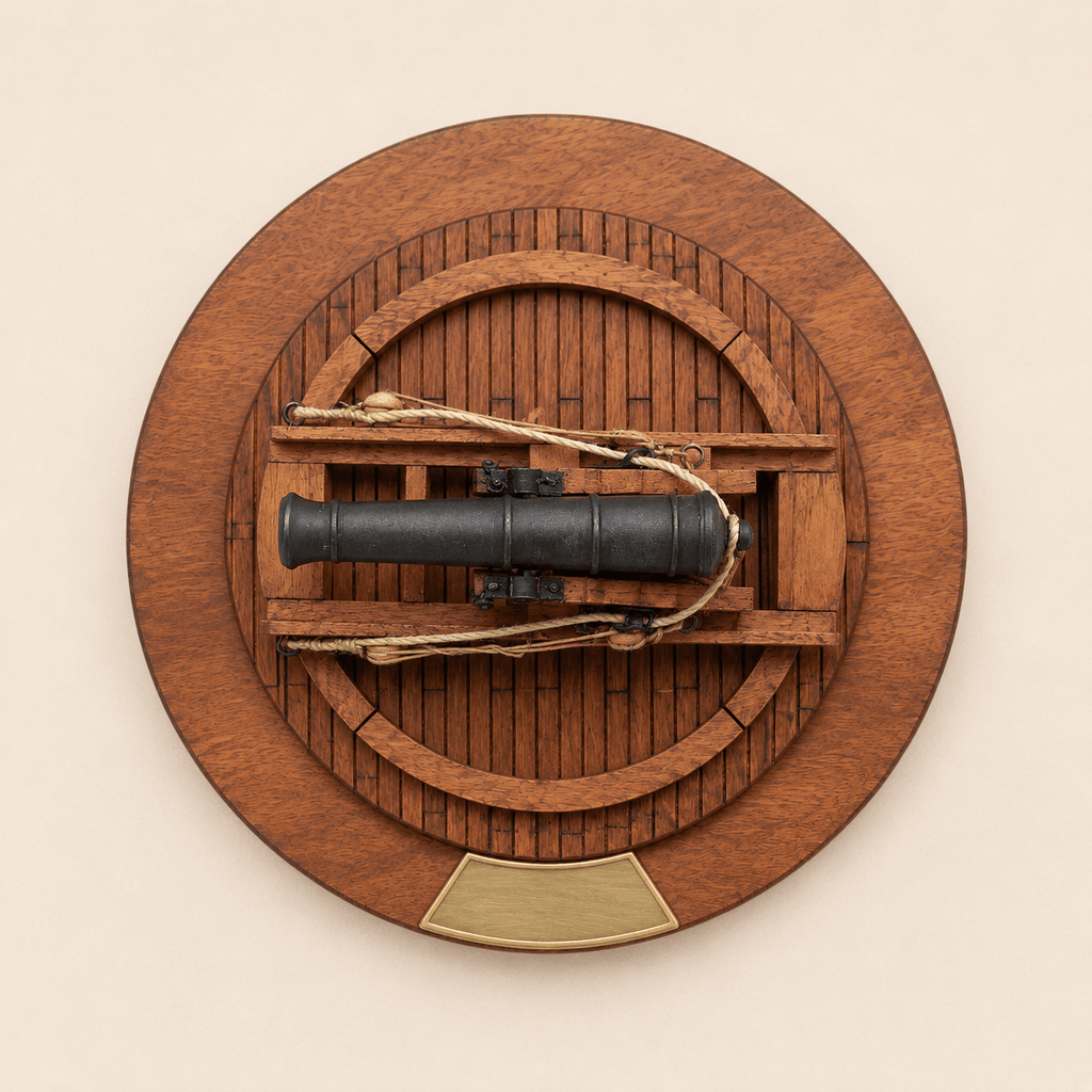 Oneida 32-Pound Naval Cannon Turret Wooden Model Kit – 1:50 Scale Gun Platform - Ocean Relic Studio- Handcrafted Wooden Ship Model
