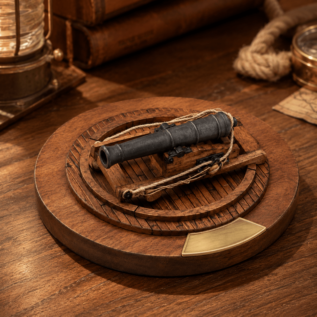 Oneida 32-Pound Naval Cannon Turret Wooden Model Kit – 1:50 Scale Gun Platform - Ocean Relic Studio- Handcrafted Wooden Ship Model
