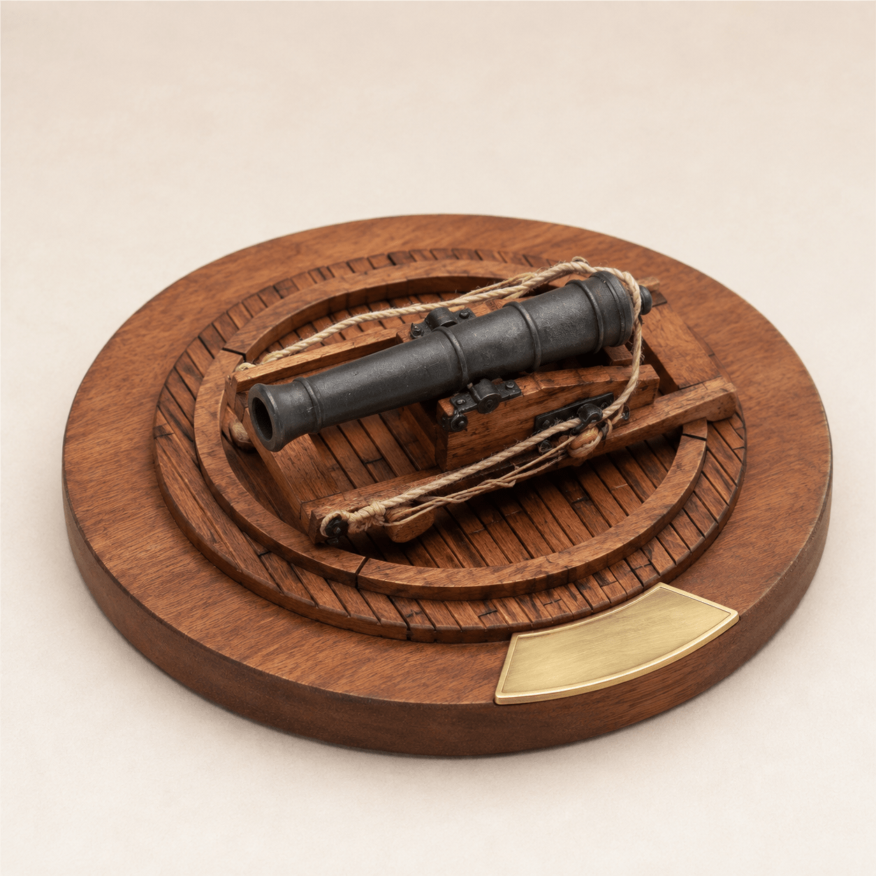 Oneida 32-Pound Naval Cannon Turret Wooden Model Kit – 1:50 Scale Gun Platform - Ocean Relic Studio- Handcrafted Wooden Ship Model