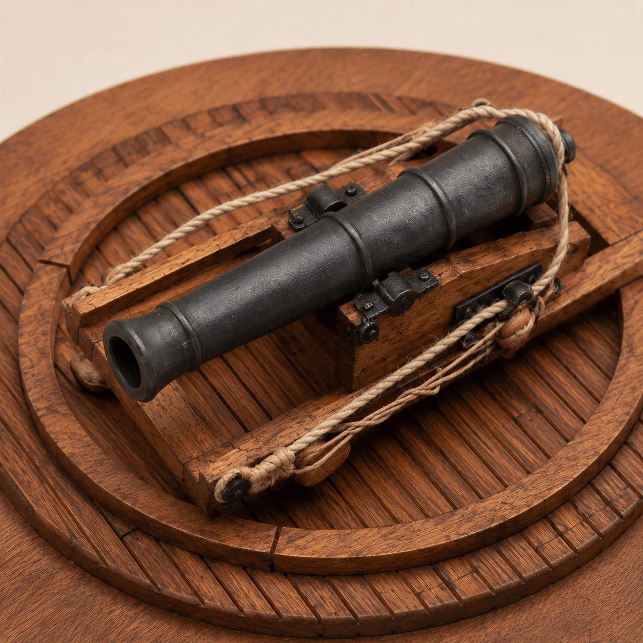 Oneida 32-Pound Naval Cannon Turret Wooden Model Kit – 1:50 Scale Gun Platform - Ocean Relic Studio- Handcrafted Wooden Ship Model
