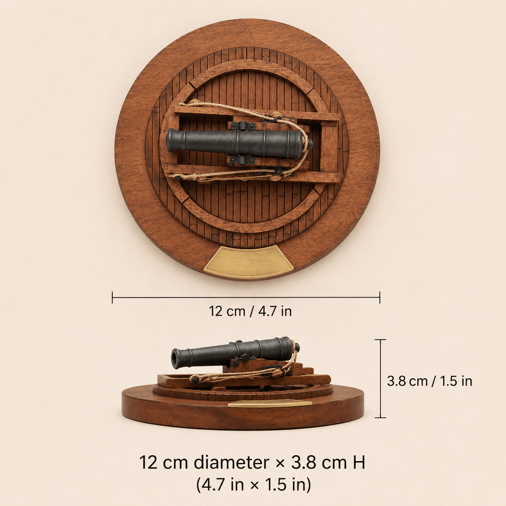 Oneida 32-Pound Naval Cannon Turret Wooden Model Kit – 1:50 Scale Gun Platform - Ocean Relic Studio- Handcrafted Wooden Ship Model