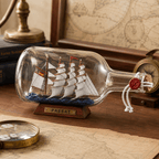 Passat Ship in a Bottle – German Flying P-Liner Nautical Decor - Ocean Relic Studio- Handcrafted Wooden Ship Model