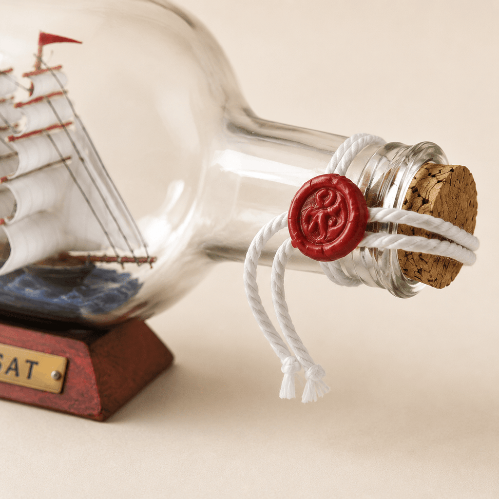 Passat Ship in a Bottle – German Flying P-Liner Nautical Decor - Ocean Relic Studio- Handcrafted Wooden Ship Model
