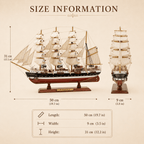 Passat Wooden Ship Model – Premium 50 cm - Ocean Relic Studio- Handcrafted Wooden Ship Model