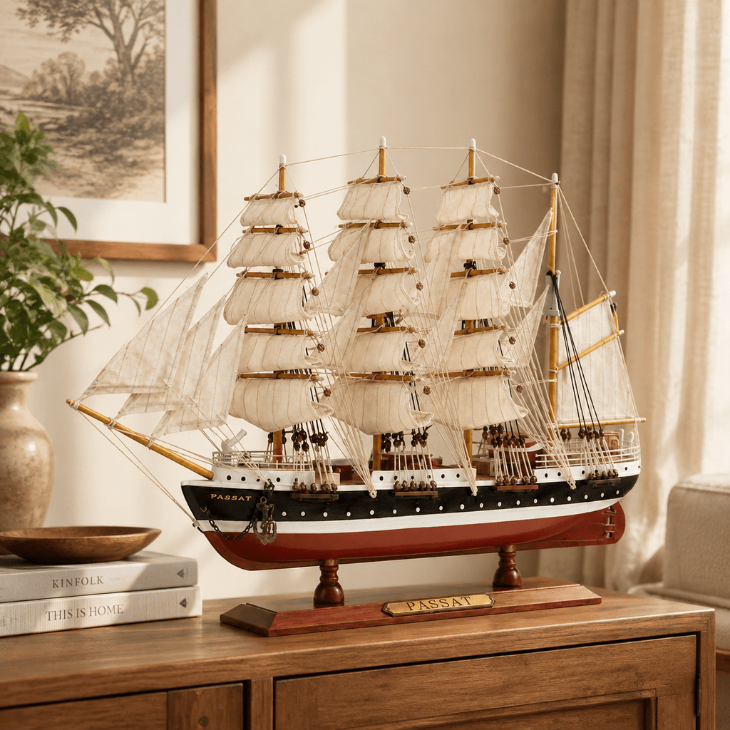 Passat Wooden Ship Model – Premium 50 cm - Ocean Relic Studio- Handcrafted Wooden Ship Model