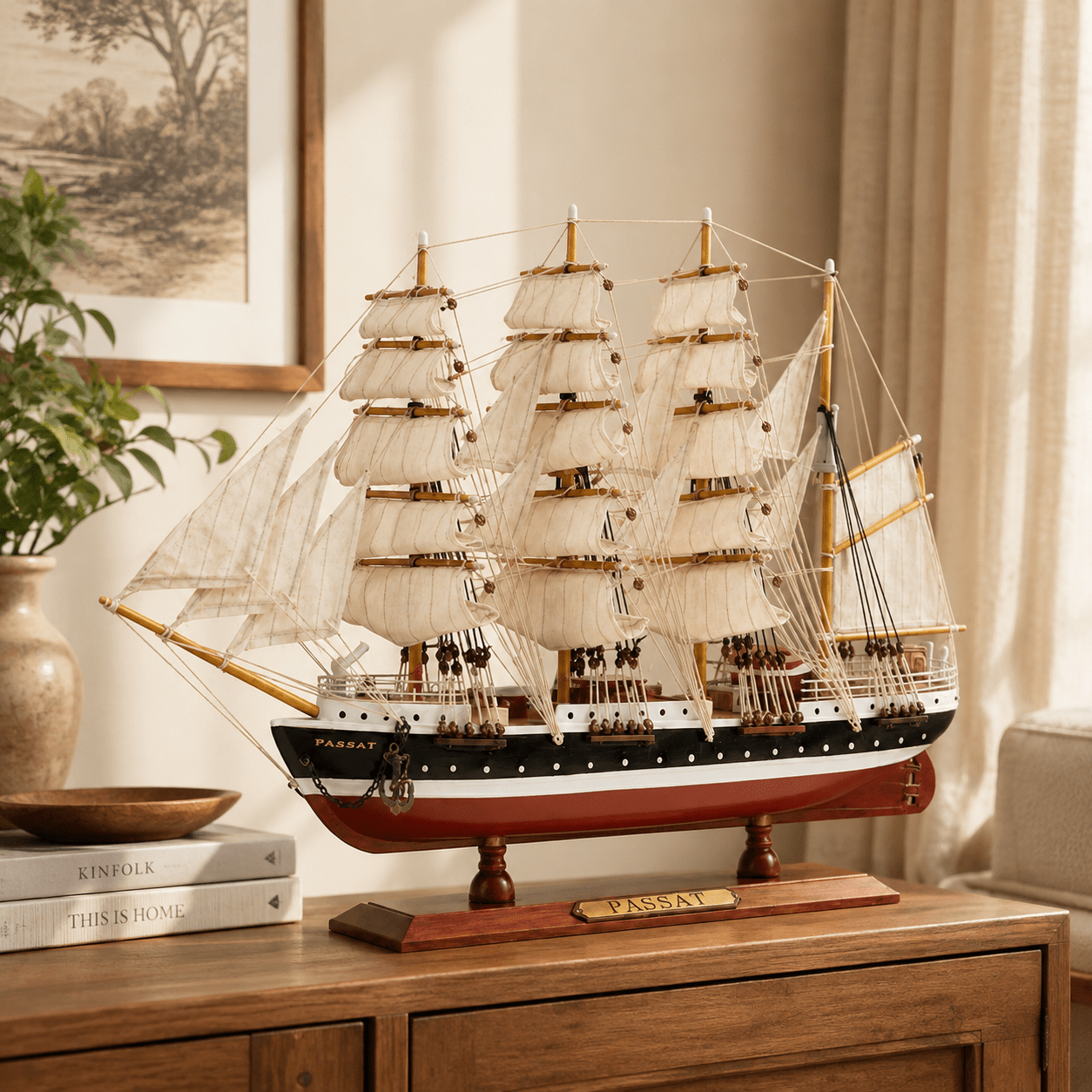 Passat Wooden Ship Model – Premium 50 cm - Ocean Relic Studio- Handcrafted Wooden Ship Model