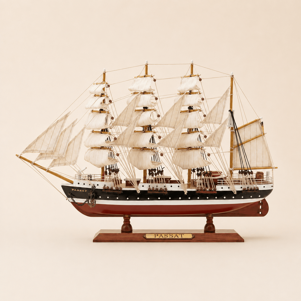 Passat Wooden Ship Model – Premium 50 cm - Ocean Relic Studio- Handcrafted Wooden Ship Model