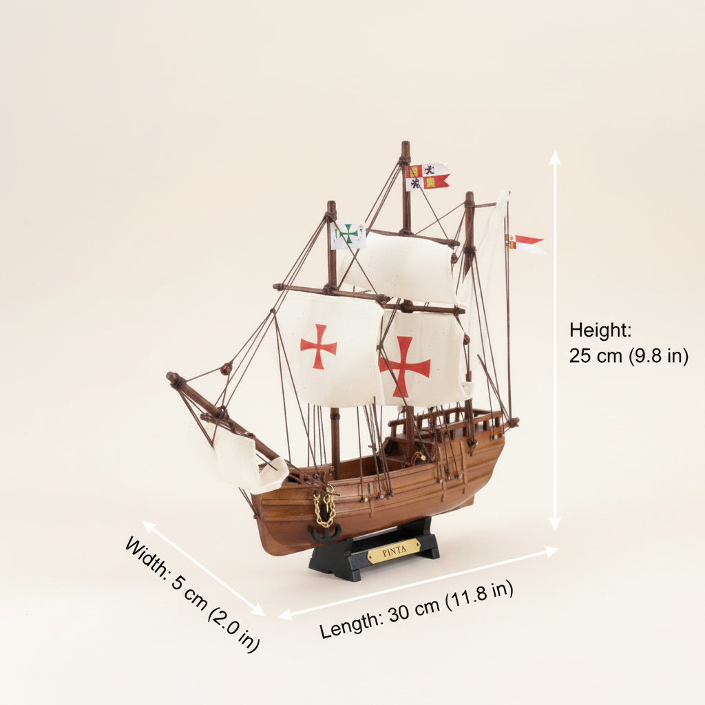 Pinta Wooden Ship Model – Columbus’ 1492 Caravel