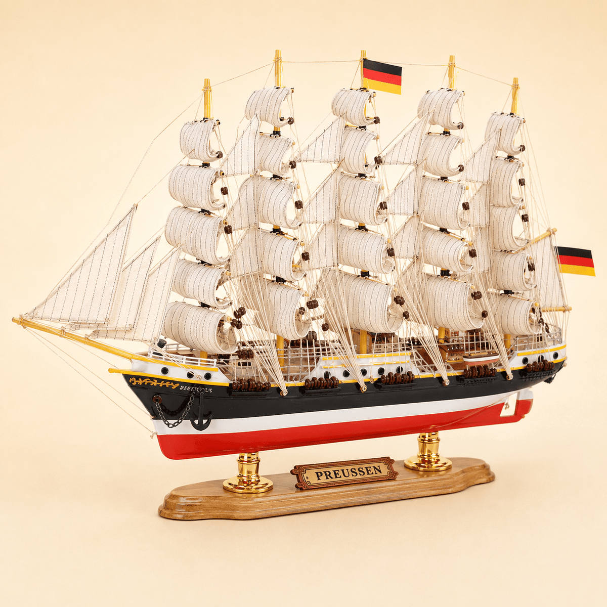 Preussen Wooden Ship Model – Premium 52 cm - Ocean Relic Studio