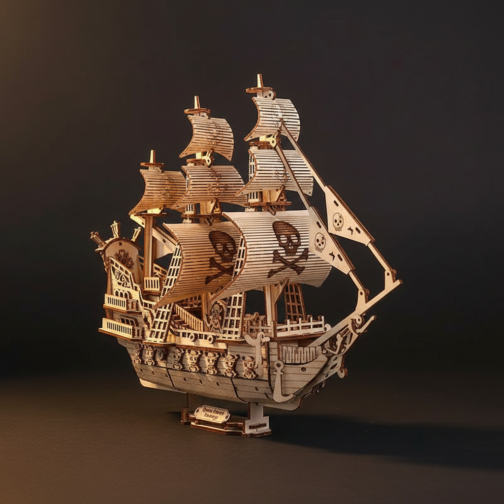Queen Anne's Revenge Model Kit — 290-Piece Wooden Ship Puzzle