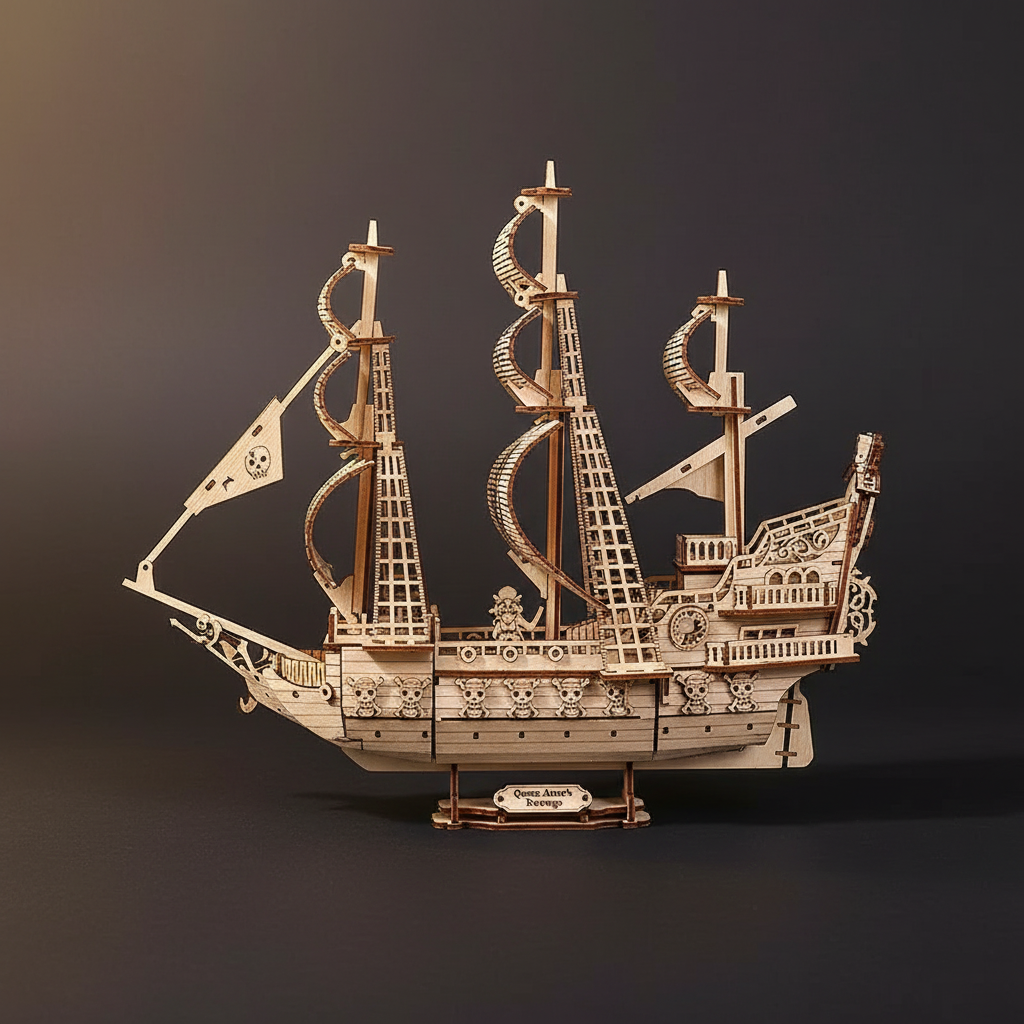 Queen Anne's Revenge Model Kit — 290-Piece Wooden Ship Puzzle