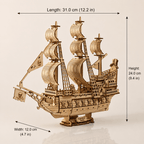 Queen Anne's Revenge Wooden Ship Model Kit – 290-Piece 3D Puzzle - Ocean Relic Studio