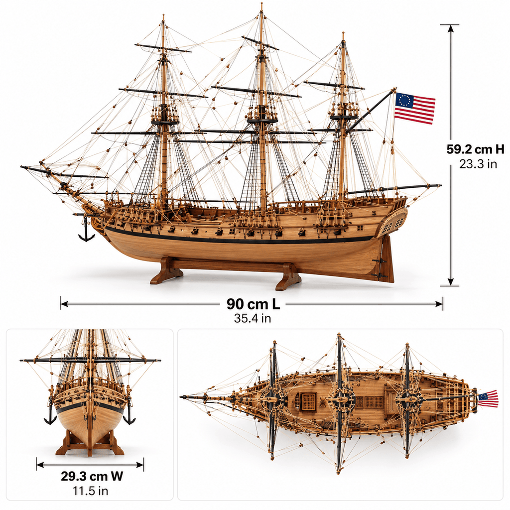 Rattlesnake 1782 Wooden Ship Model Kit – 1:50 Scale - Ocean Relic Studio