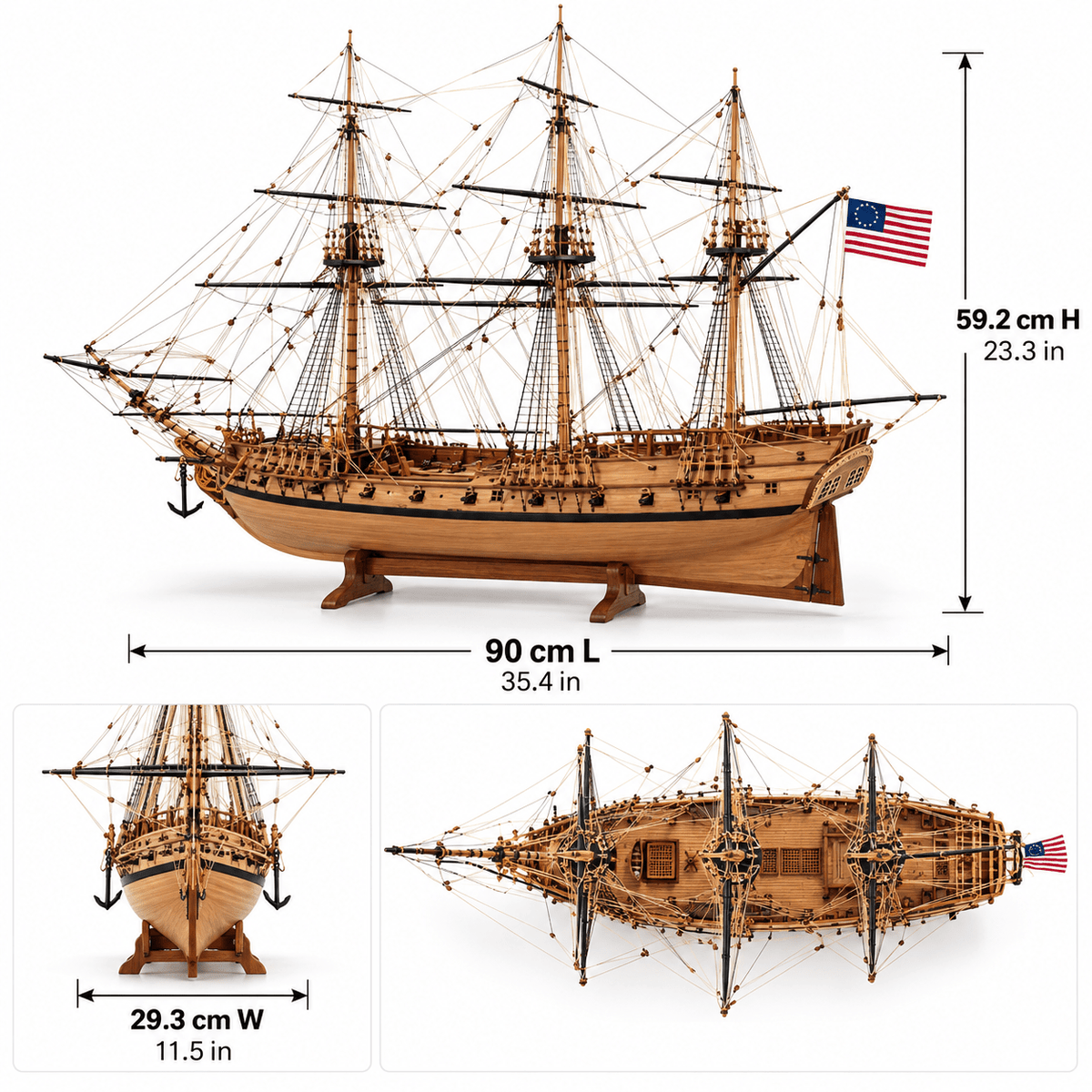 Rattlesnake 1782 Wooden Ship Model Kit – 1:50 Scale - Ocean Relic Studio