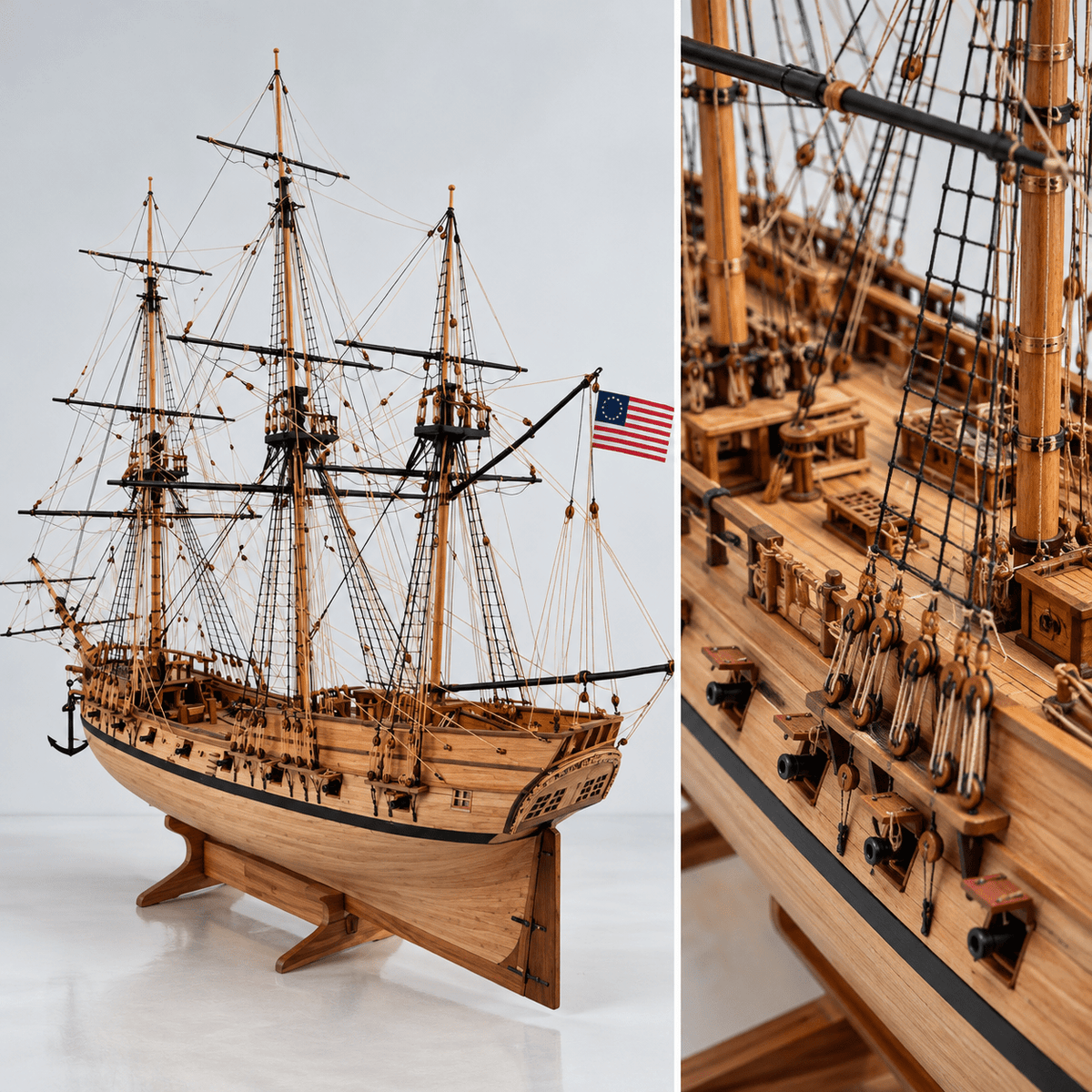 Rattlesnake 1782 Wooden Ship Model Kit – 1:50 Scale - Ocean Relic Studio