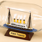 RMS Titanic Ship in a Bottle Model – Classic 14.5 cm - Ocean Relic Studio- Handcrafted Wooden Ship Model