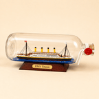 RMS Titanic Ship in a Bottle Model – Classic 24 cm - Ocean Relic Studio- Handcrafted Wooden Ship Model