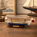 RMS Titanic Ship in a Bottle Model – Classic 24 cm - Ocean Relic Studio- Handcrafted Wooden Ship Model