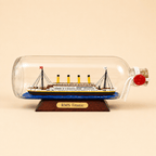 RMS Titanic Ship in a Bottle Model – Classic 24 cm - Ocean Relic Studio- Handcrafted Wooden Ship Model