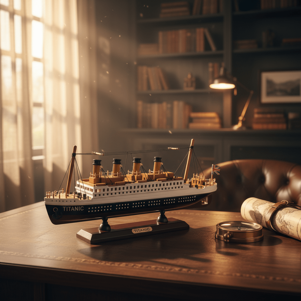 RMSタイタニック号模型 — 展示台付き木製オーシャンライナー複製 - Ocean Relic Studio