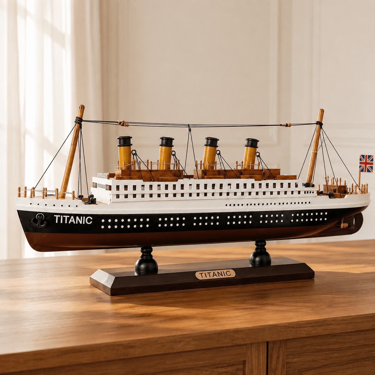 RMS Titanic Wooden Ship Model – Classic 35 cm - Ocean Relic Studio- Handcrafted Wooden Ship Model