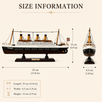 RMS Titanic Wooden Ship Model – Classic 35 cm - Ocean Relic Studio- Handcrafted Wooden Ship Model