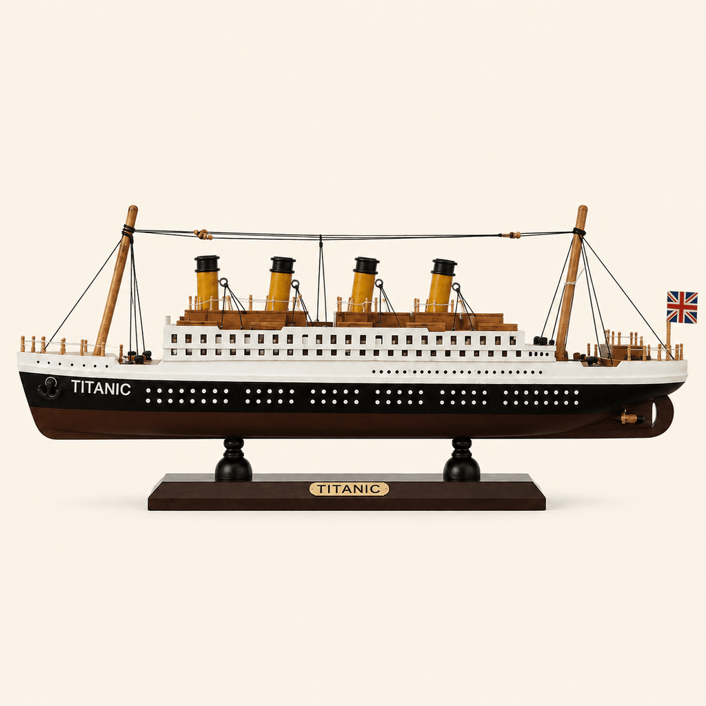RMS Titanic Wooden Ship Model – Classic 35 cm - Ocean Relic Studio- Handcrafted Wooden Ship Model