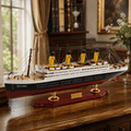 RMS Titanic Wooden Ship Model – Deluxe 80 cm - Ocean Relic Studio- Handcrafted Wooden Ship Model
