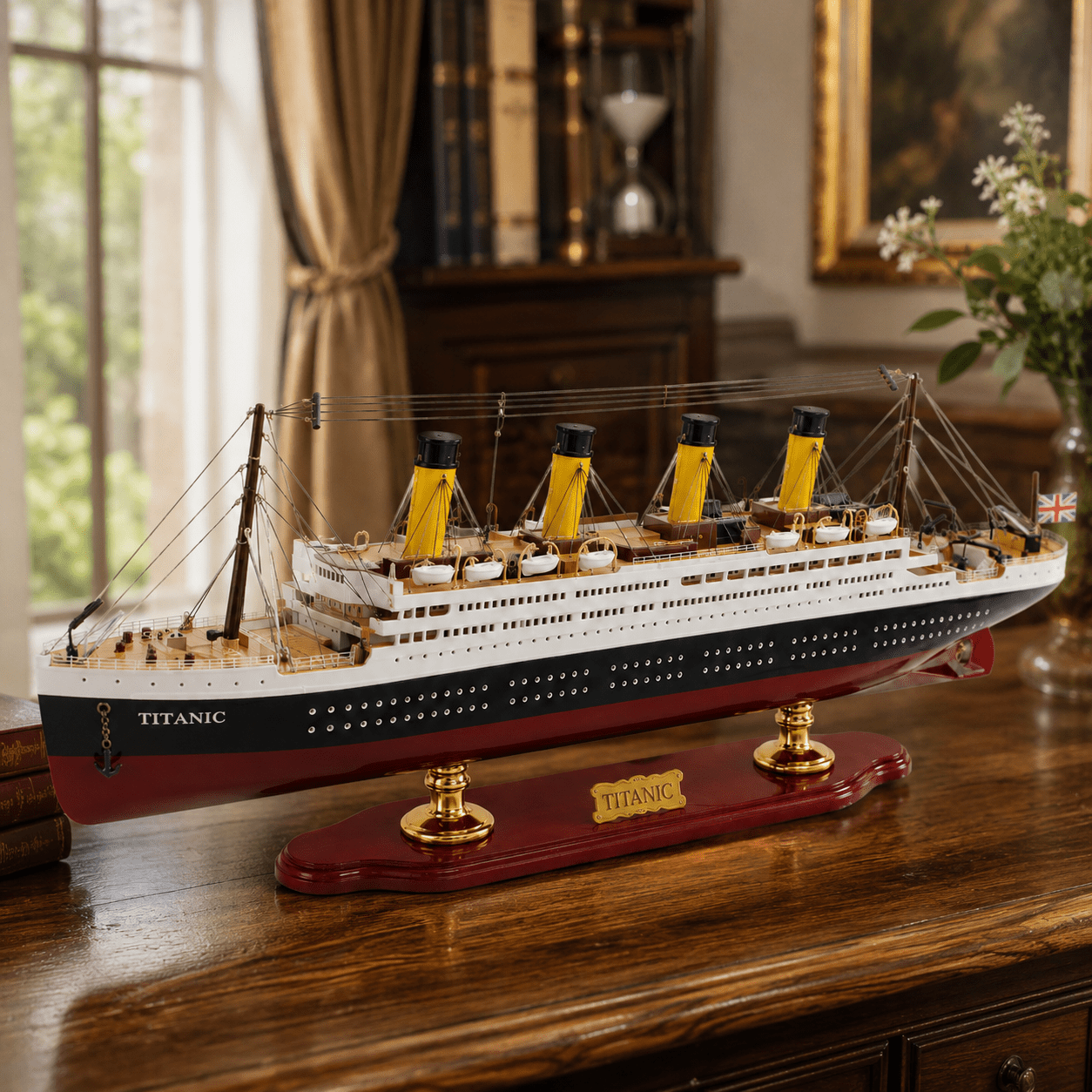 RMS Titanic Wooden Ship Model – Deluxe 80 cm - Ocean Relic Studio- Handcrafted Wooden Ship Model