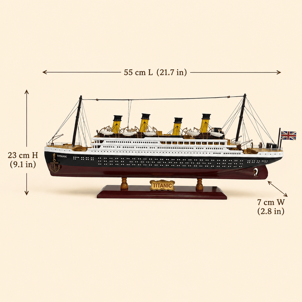 RMS Titanic Wooden Ship Model – Premium 55 cm - Ocean Relic Studio- Handcrafted Wooden Ship Model