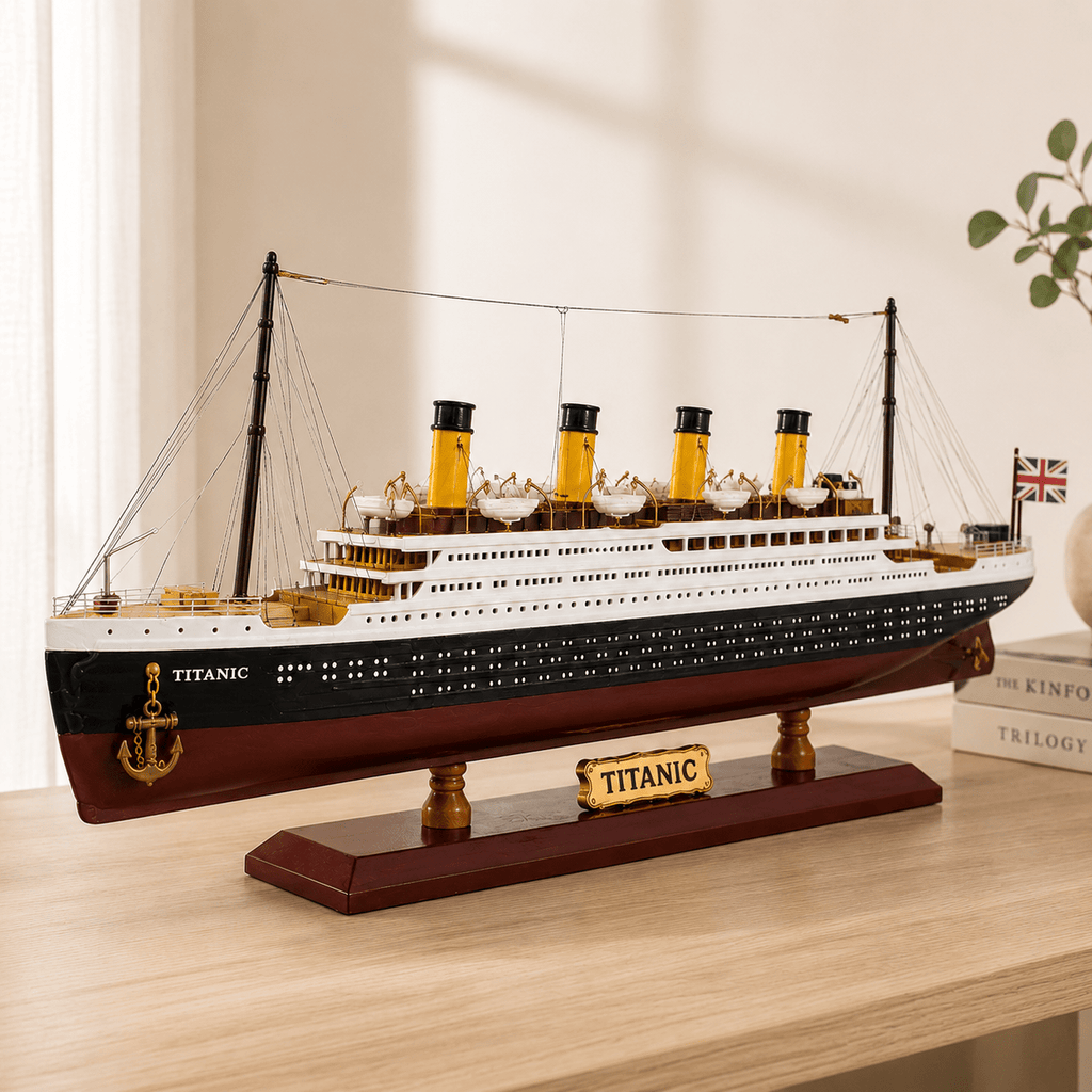 RMS Titanic Wooden Ship Model – Premium 55 cm - Ocean Relic Studio- Handcrafted Wooden Ship Model