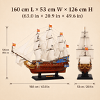 San Felipe Wooden Ship Model – Deluxe 160 cm - Ocean Relic Studio- Handcrafted Wooden Ship Model