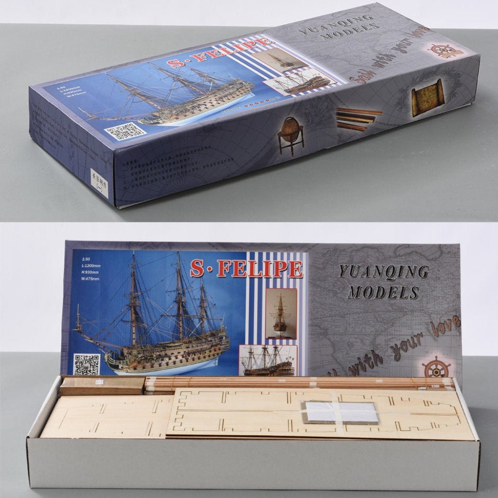 San Felipe Wooden Ship Model Kit – 1:50 Scale Grand Spanish Galleon - Ocean Relic Studio- Handcrafted Wooden Ship Model