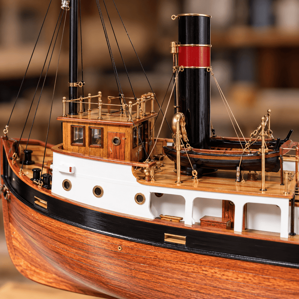 Sanson Steam Tugboat Wooden Ship Model Kit – 1:50 Scale - Ocean Relic Studio