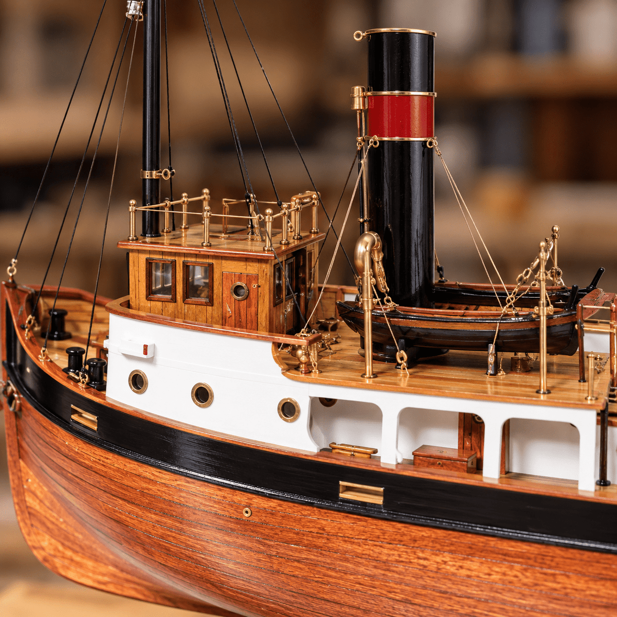 Sanson Steam Tugboat Wooden Ship Model Kit – 1:50 Scale - Ocean Relic Studio