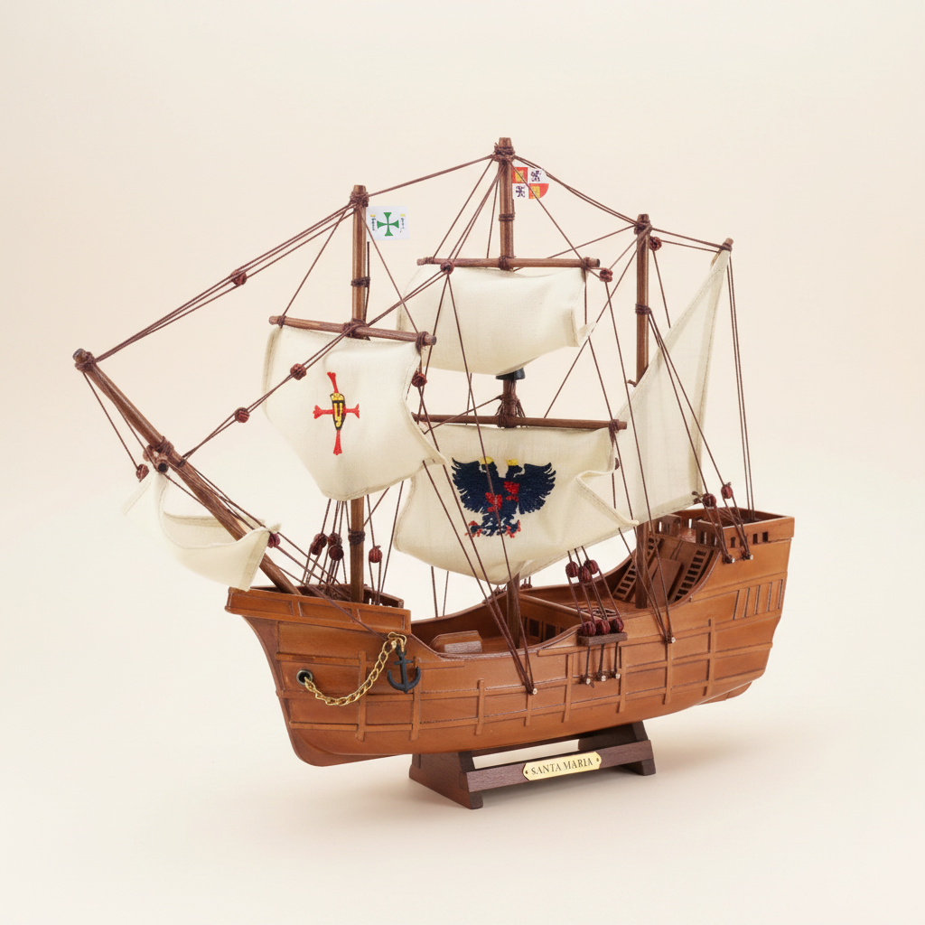 Santa Maria Wooden Ship Model – Columbus’ 1492 Flagship