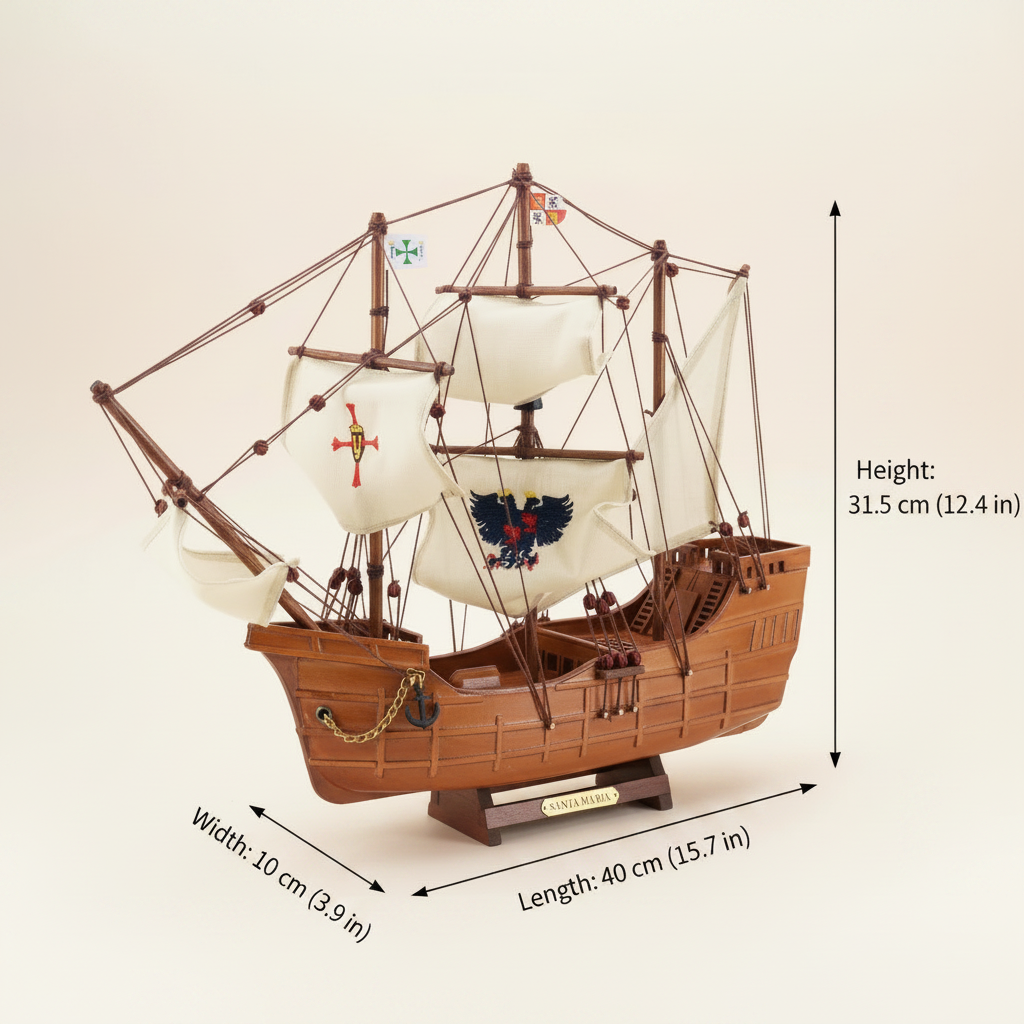 Santa Maria Wooden Ship Model – Columbus’ 1492 Flagship