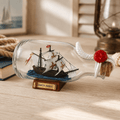 Santa Maria Ship in a Bottle – Handcrafted Nautical Decor - Ocean Relic Studio- Handcrafted Wooden Ship Model